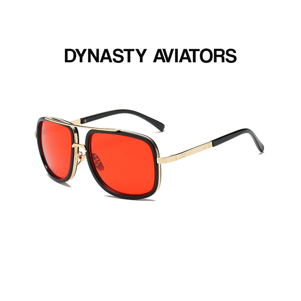 Dynasty Aviators  - Gold & Red Sunglasses