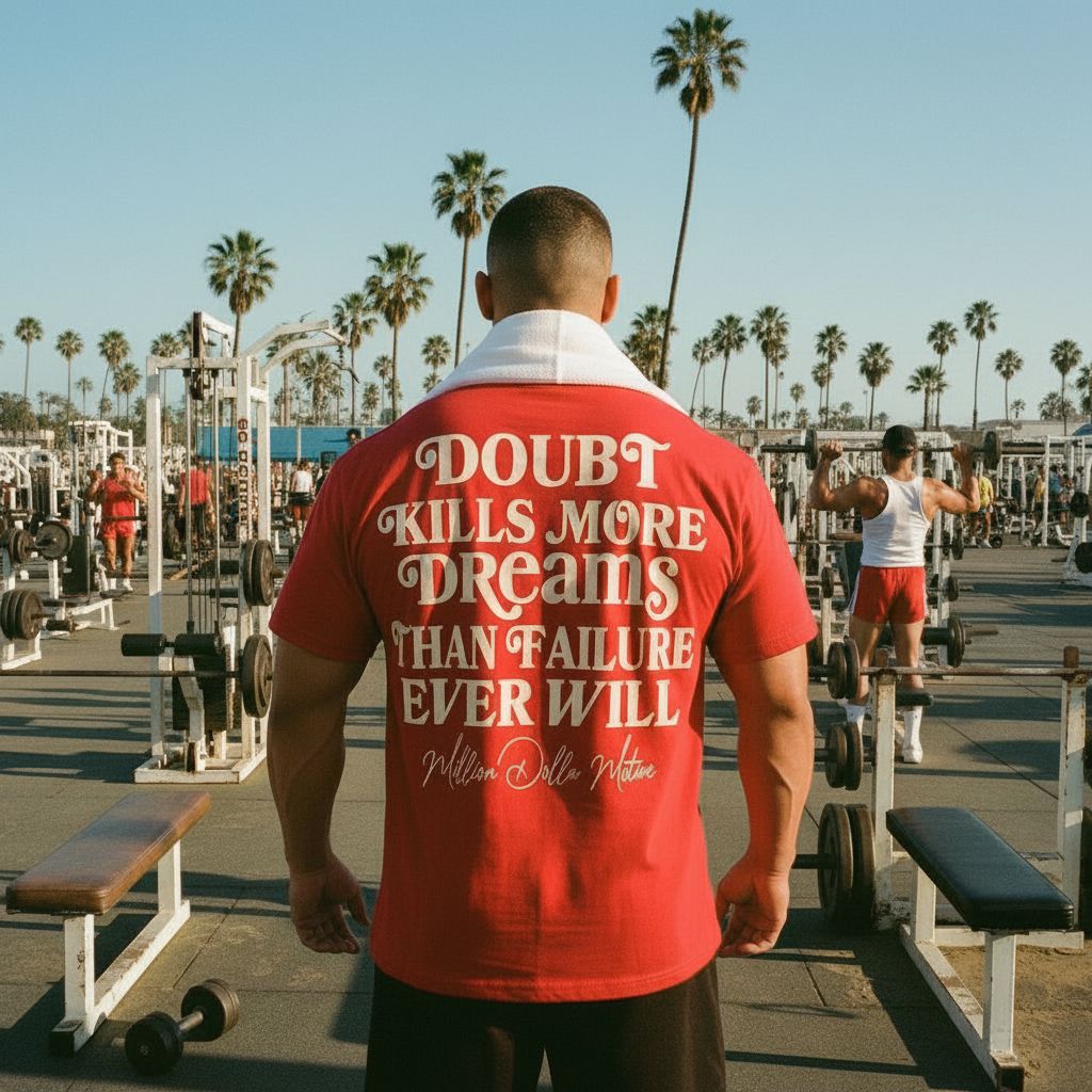 Doubt Kills More Dreams - Red T-Shirt T-Shirt Million Dolla Motive 