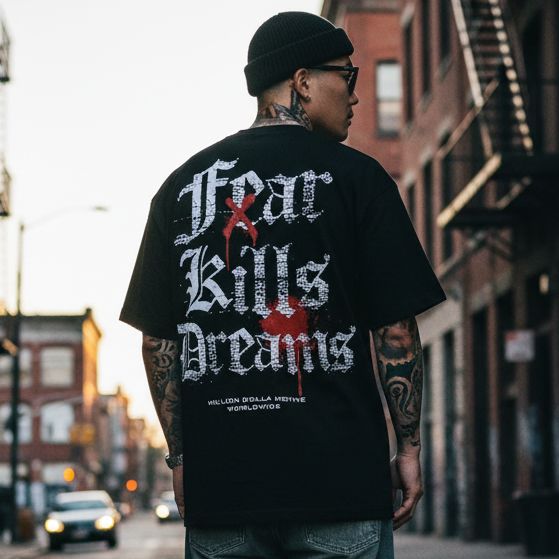 Fear Kills Dreams - Black T-Shirt T-Shirt Million Dolla Motive 