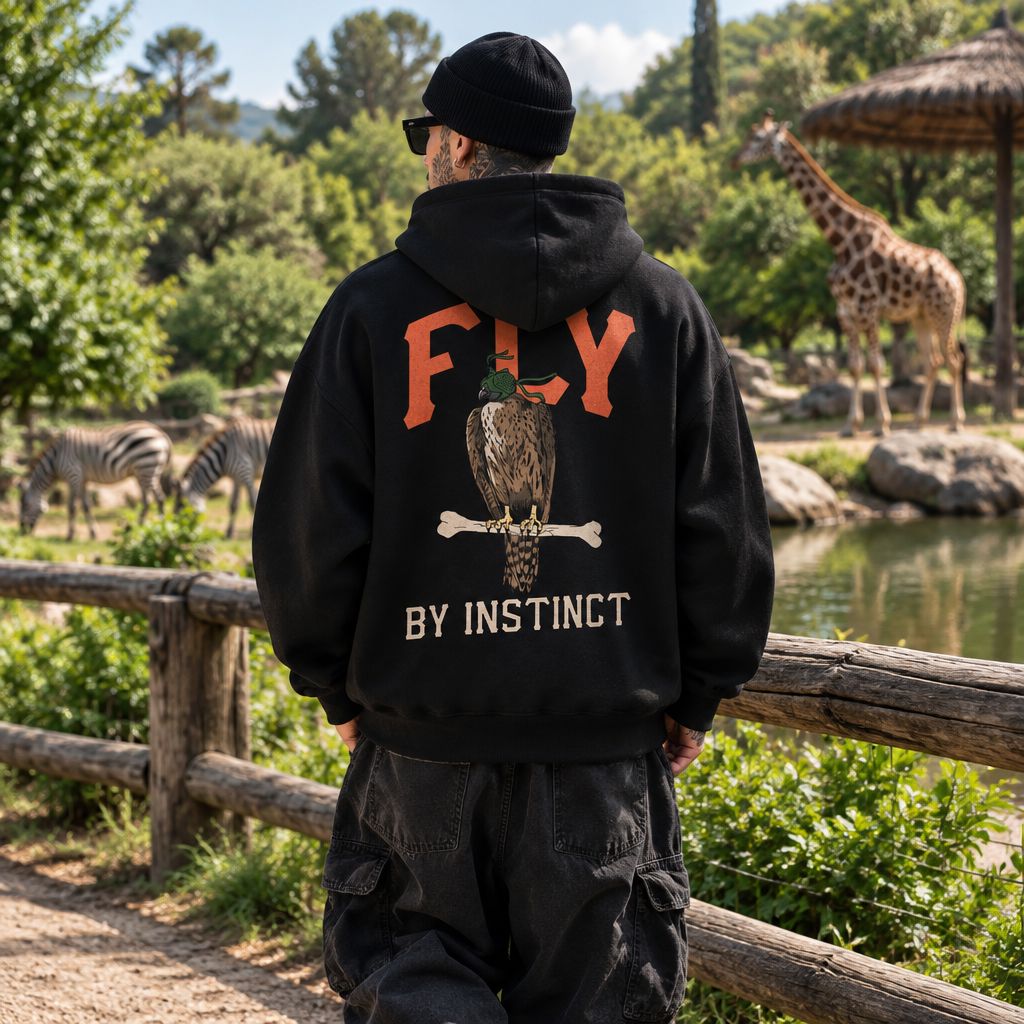 Fly By Instinct - Black Hoodie Sweatshirt Outerwear Million Dolla Motive 