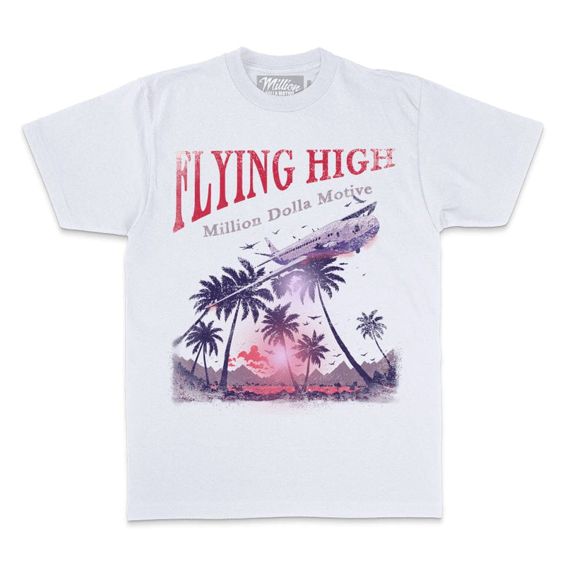 Flying High - Plum Purple on White T-Shirt T-Shirt Million Dolla Motive 