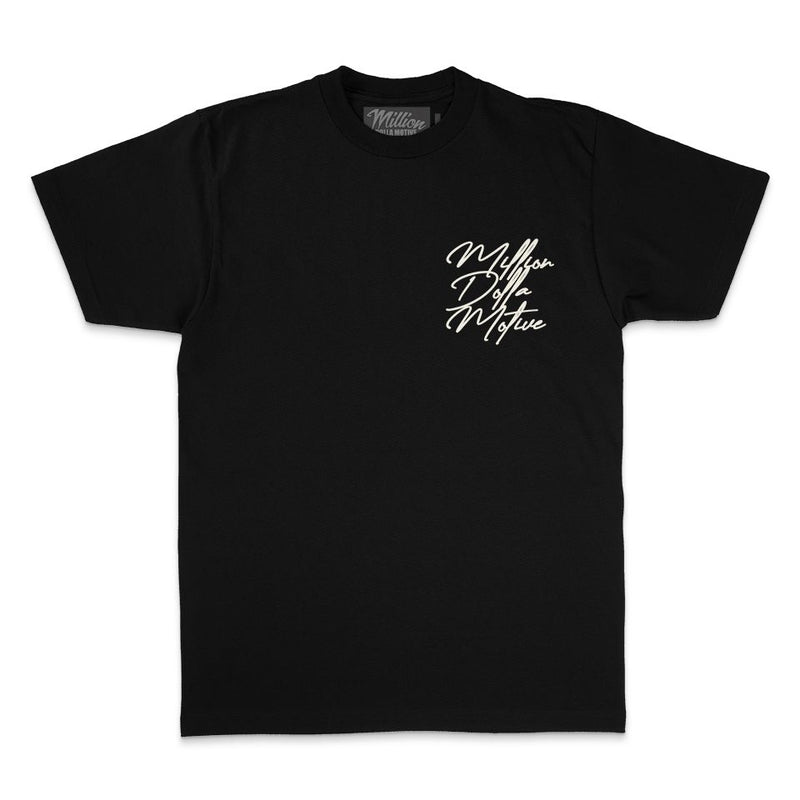 Get Up We Ain't Rich Yet - Black T-Shirt