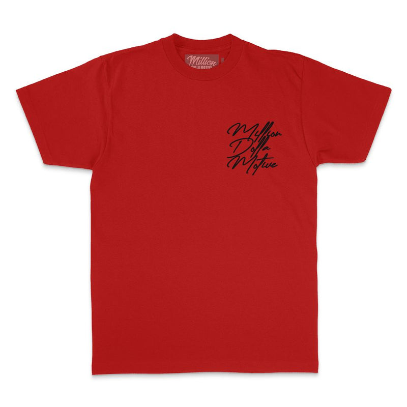 Get Up We Ain't Rich Yet - Red T-Shirt