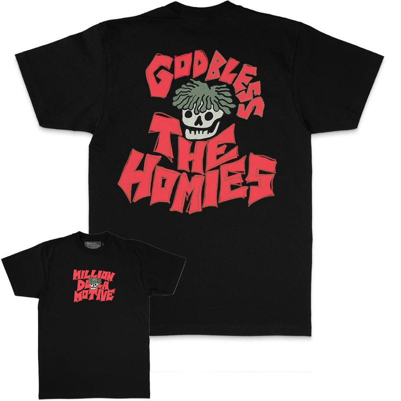God Bless The Homies - Black T-Shirt