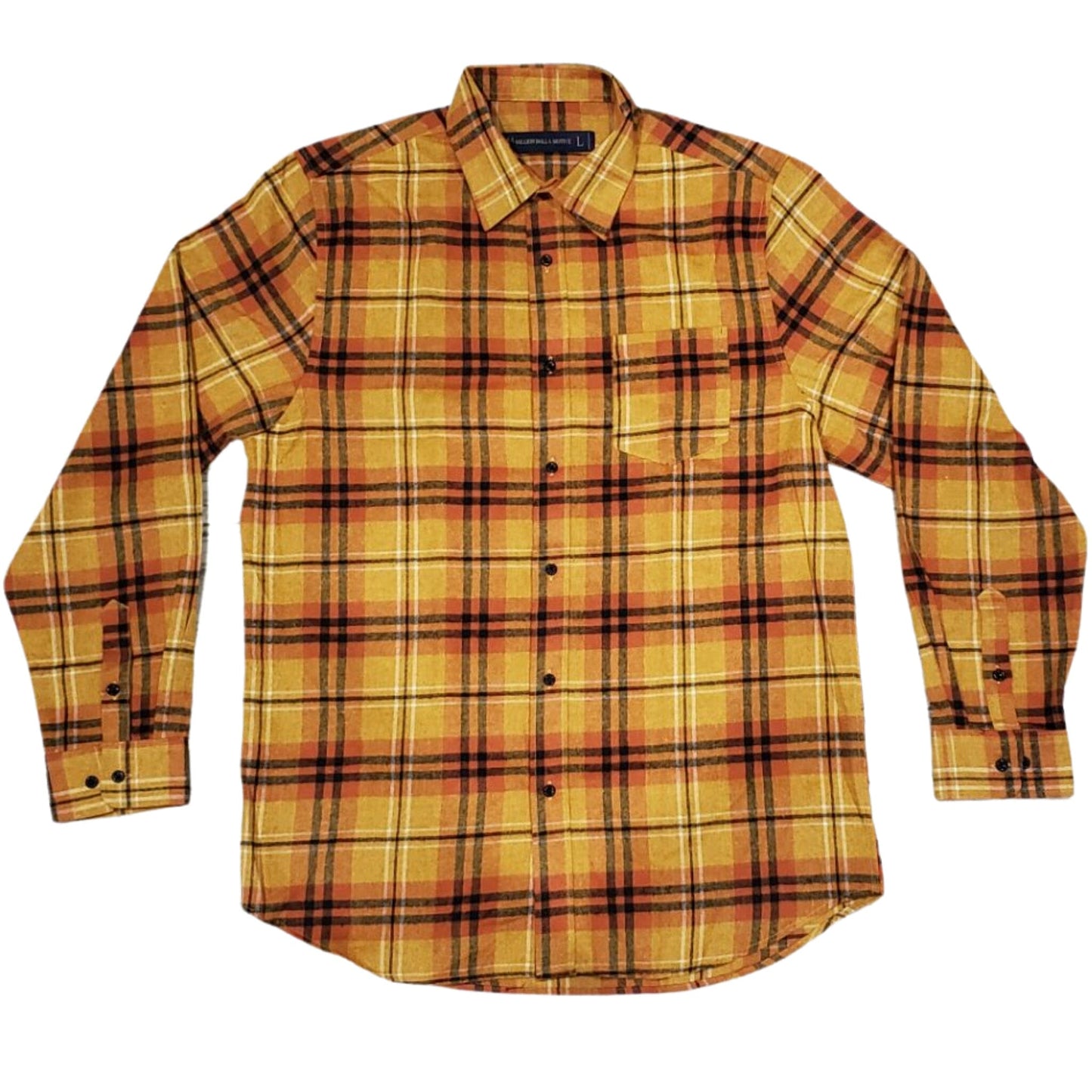 
                  
                    CREAM - Gold and Orange Flannel Long Sleeve Shirt
                  
                