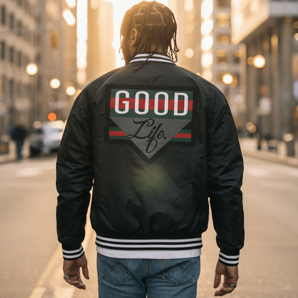 
                  
                    Good Life - Black Varsity Jacket
                  
                