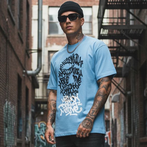 Graffiti Mask - University Blue T-Shirt T-Shirt Million Dolla Motive 