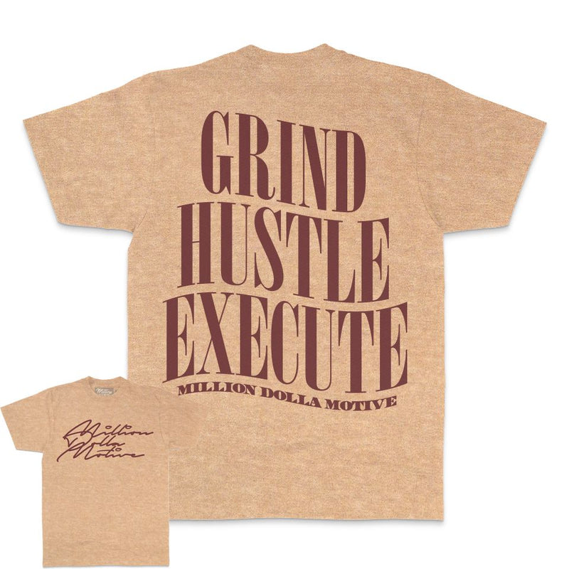 Grind Hustle Execute - Blush Tan Vintage Dye T-Shirt