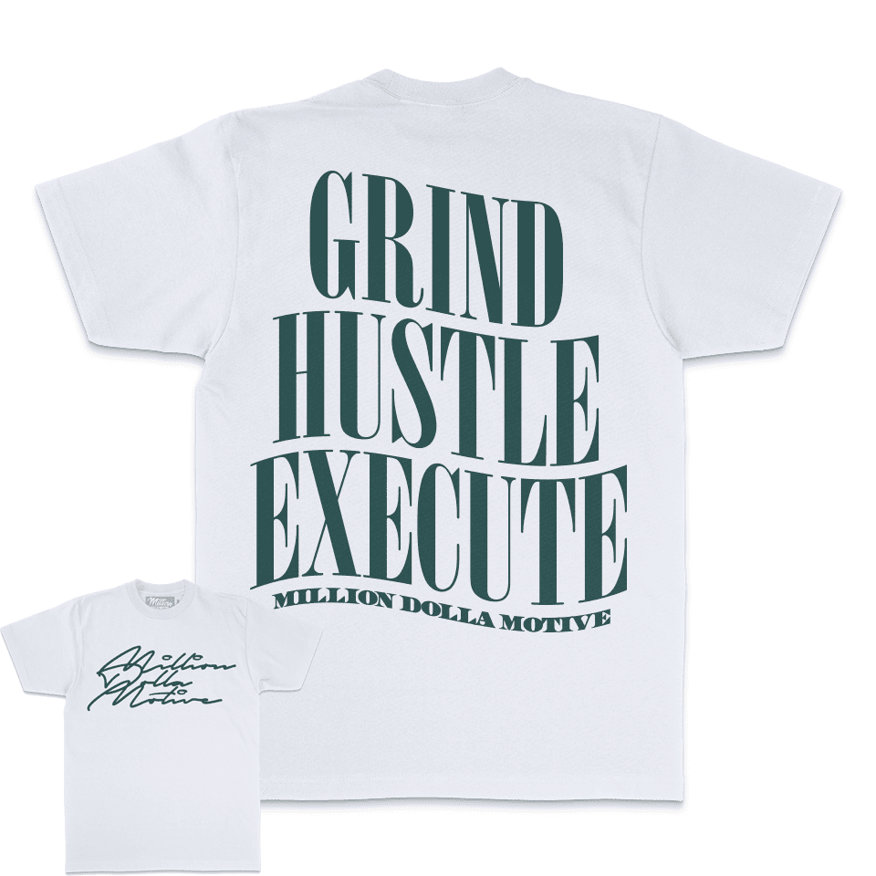 
                  
                    Grind Hustle Execute - White T-Shirt
                  
                