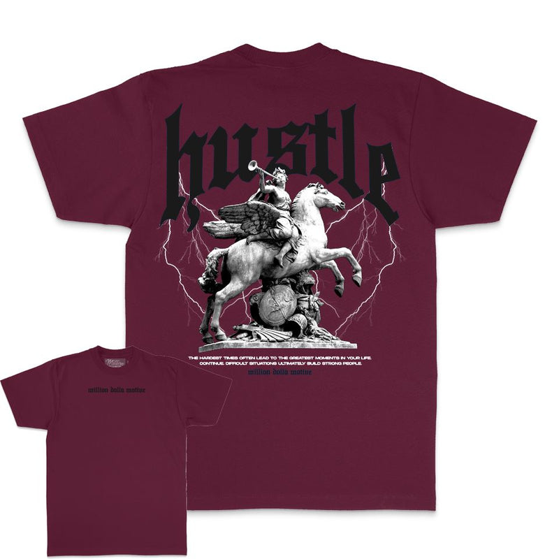 Hustle Builds Strong People - Maroon T-Shirt