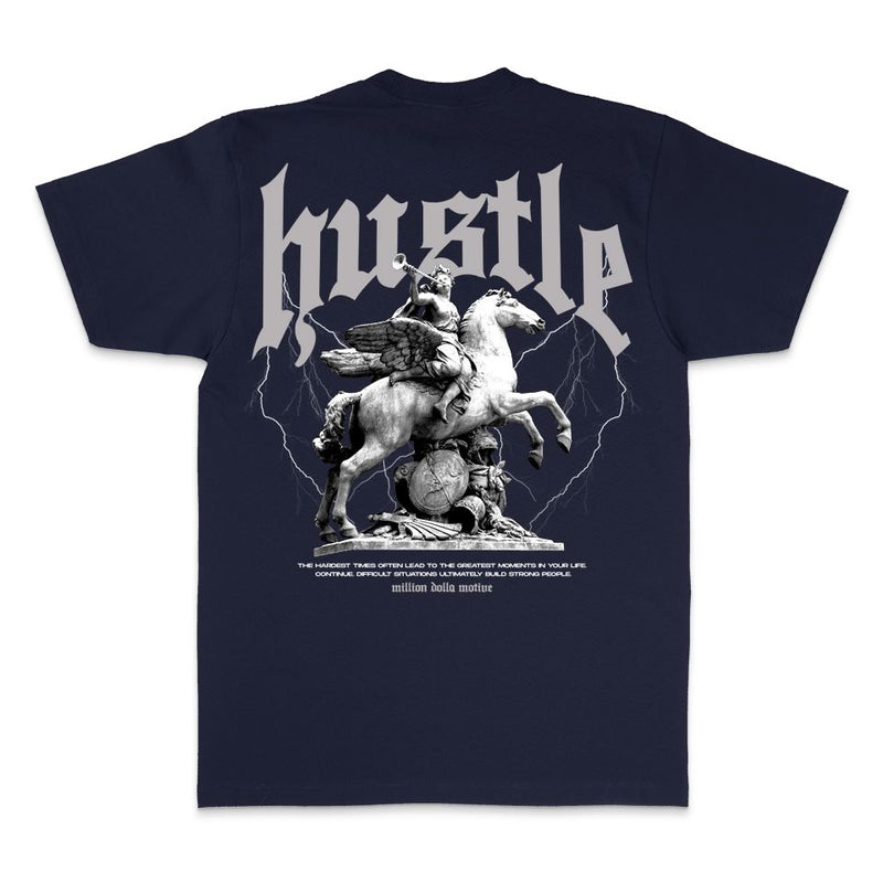 Hustle Builds Strong People - Navy T-Shirt