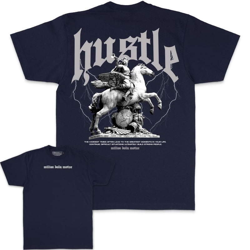 Hustle Builds Strong People - Navy T-Shirt
