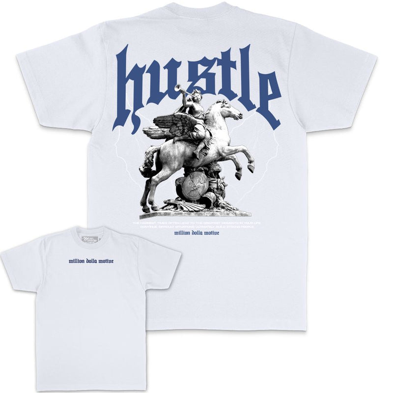 Hustle Builds Strong People - White T-Shirt