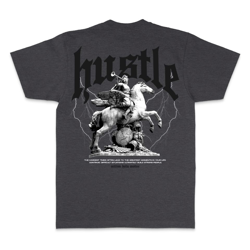 
                  
                    Hustle Builds Strong People - Heather Charcoal T-Shirt
                  
                