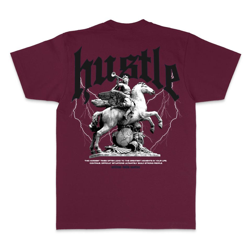Hustle Builds Strong People - Maroon T-Shirt