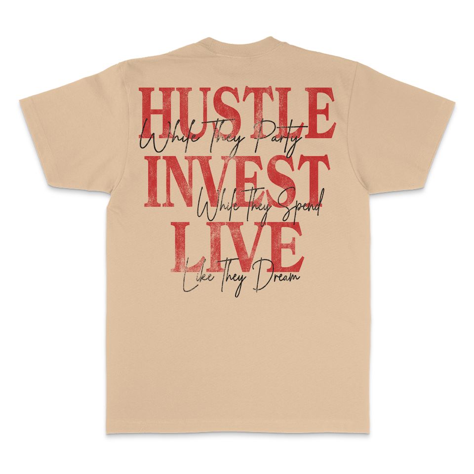 
                  
                    Hustle Invest Live - Khaki T-Shirt
                  
                