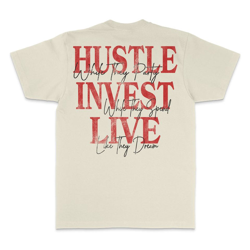Hustle Invest Live - Natural Sail T-Shirt