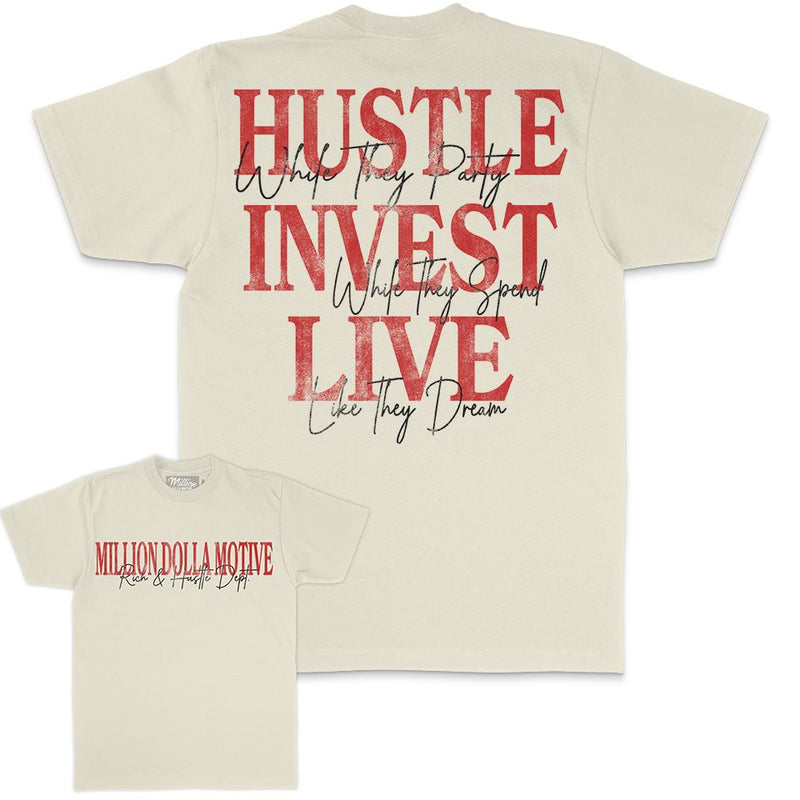 Hustle Invest Live - Natural Sail T-Shirt