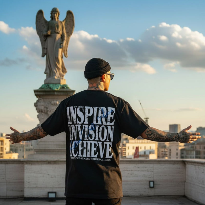Inspire Envision Achieve - Black T-Shirt T-Shirt Million Dolla Motive 