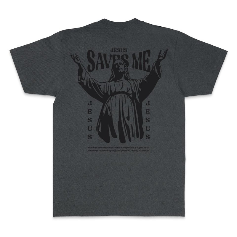 Jesus Saves Me - Black Vintage Dye T-Shirt
