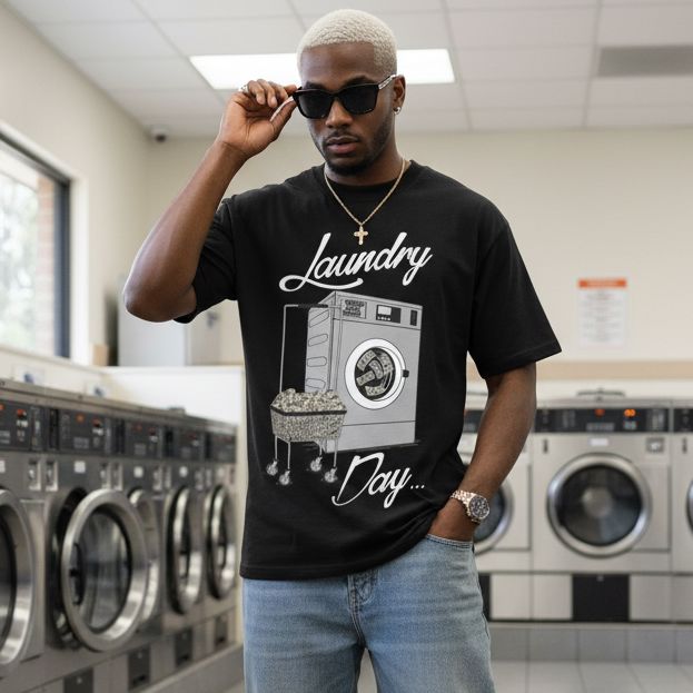 Laundry Day - Black T-Shirt T-Shirt Million Dolla Motive 