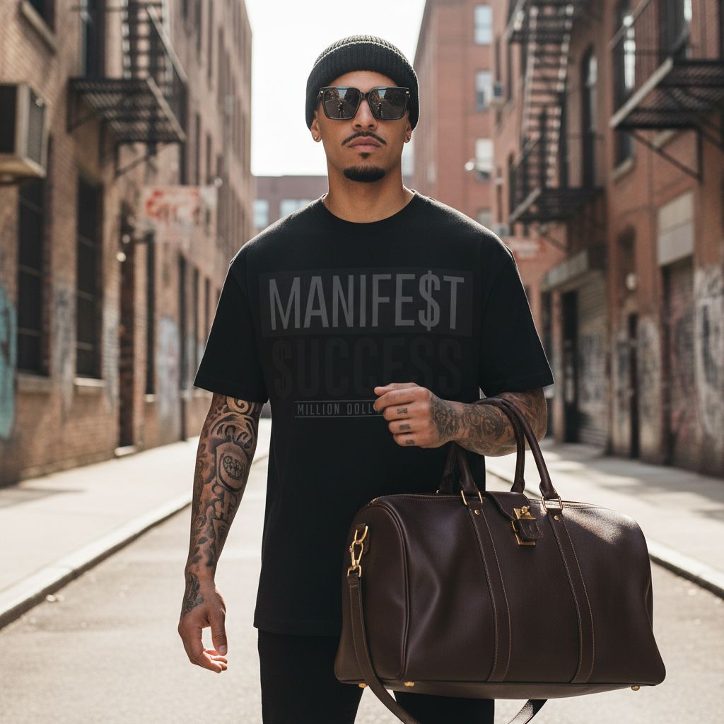 Manifest Success - Black T-Shirt T-Shirt Million Dolla Motive 