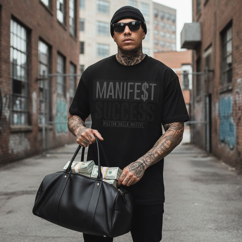 Manifest Success - Black T-Shirt T-Shirt Million Dolla Motive 