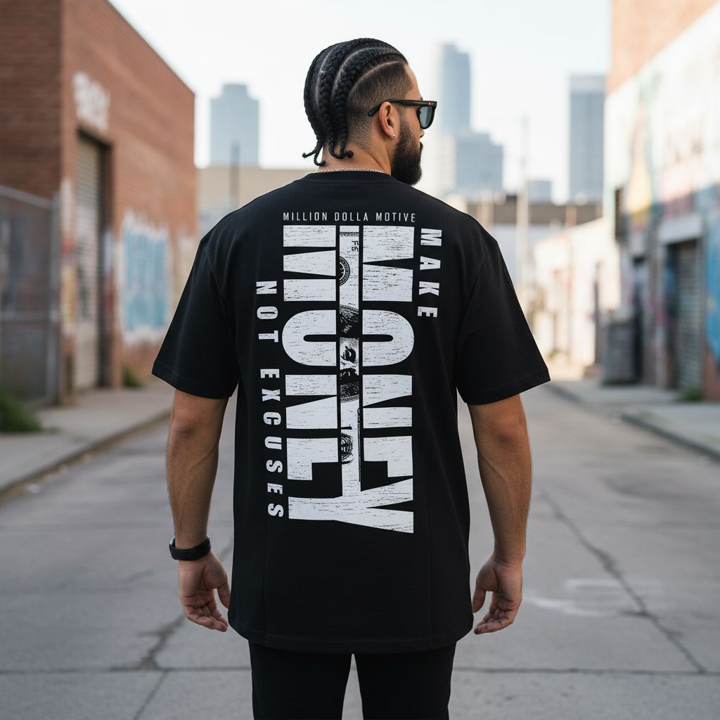 Make Money Not Excuses - Black T-Shirt T-Shirt Million Dolla Motive 