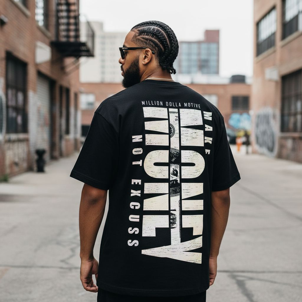 Make Money Not Excuses - Black T-Shirt T-Shirt Million Dolla Motive 