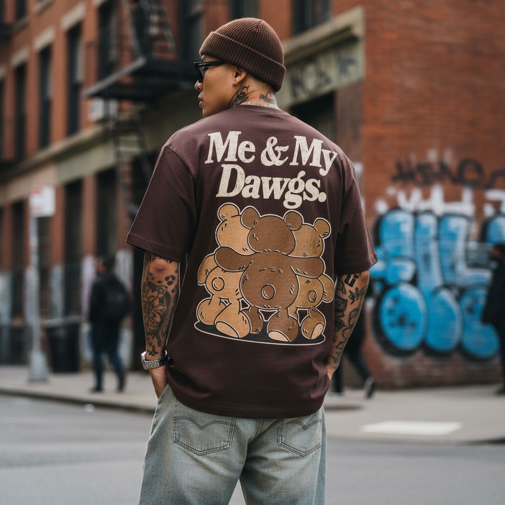 Me & My Dawgs - Brown T-Shirt T-Shirt Million Dolla Motive 