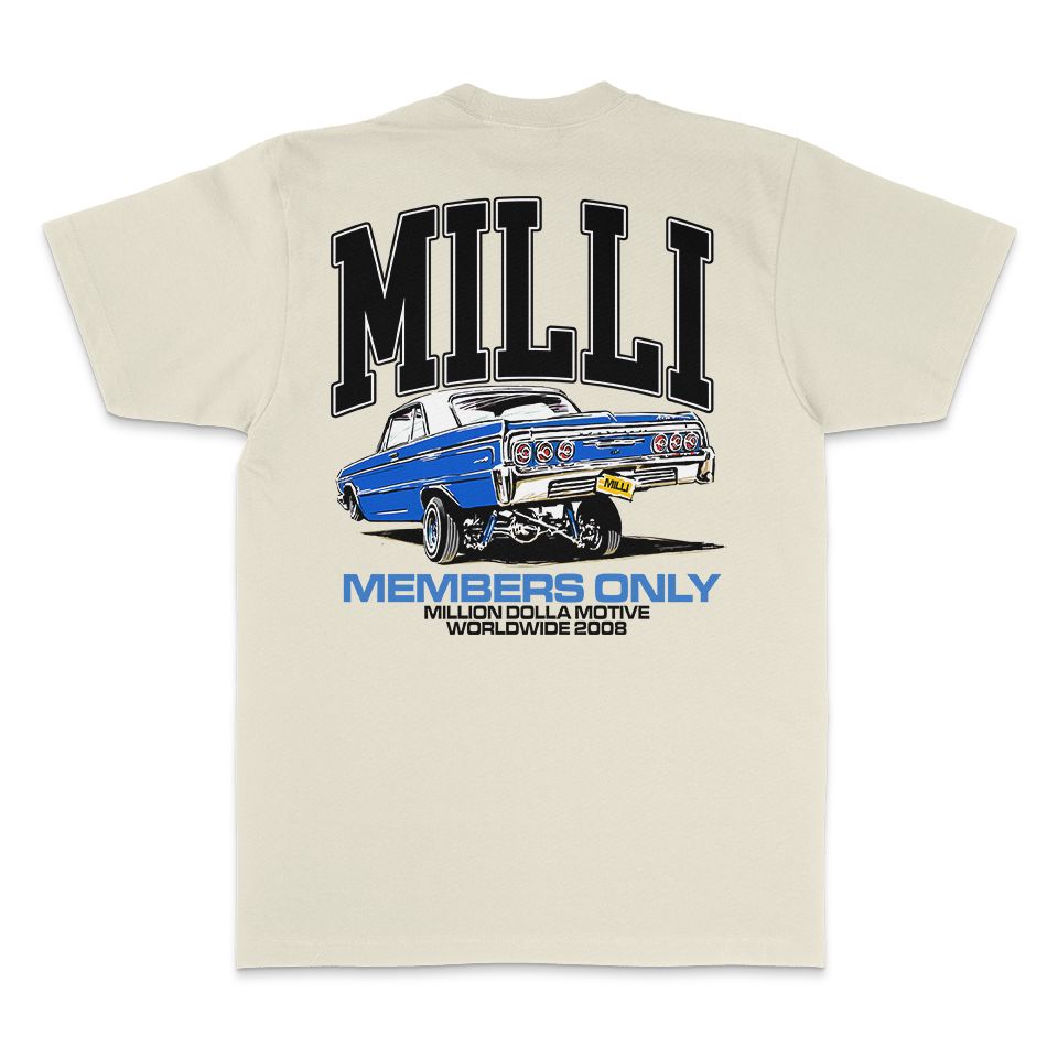 
                  
                    Milli Lowrider Members Only - Natural Sail T-Shirt
                  
                