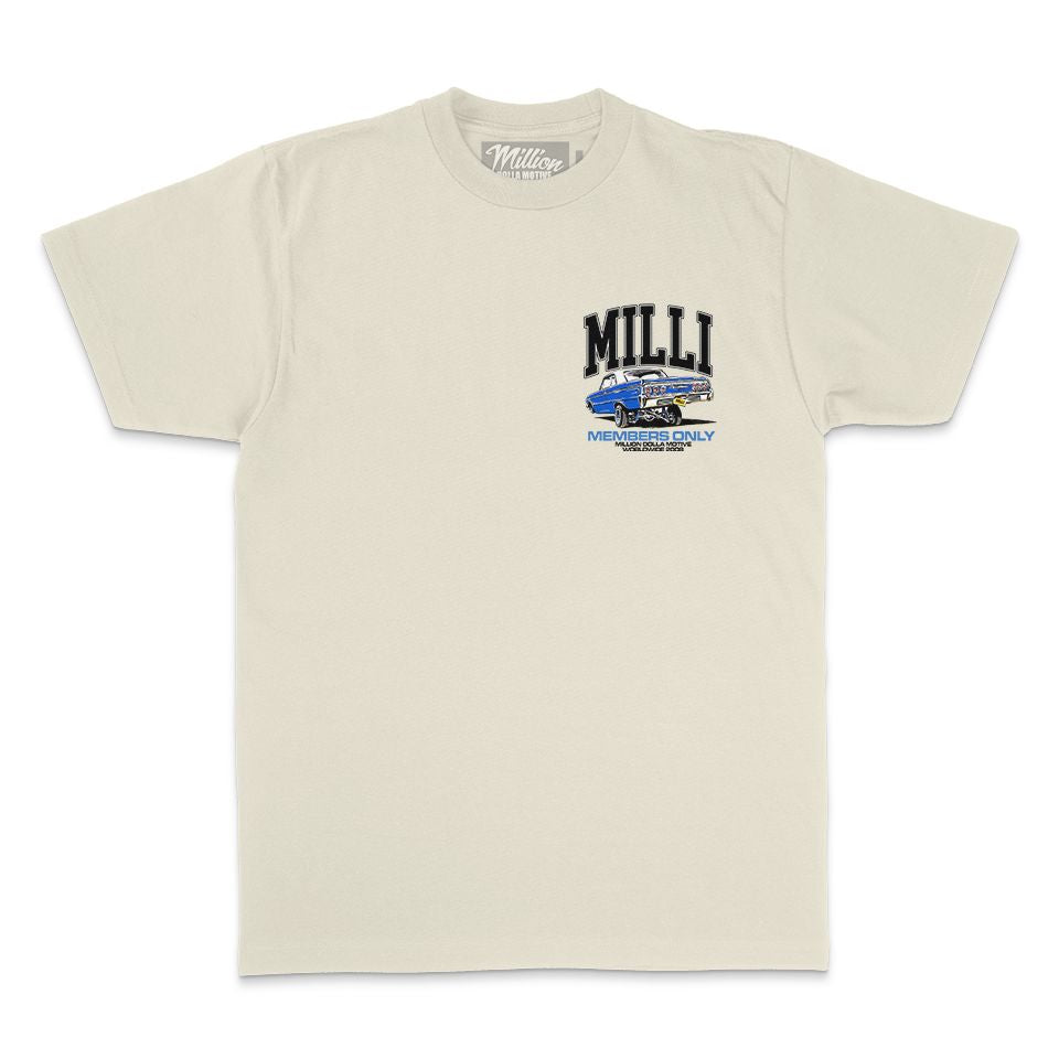 
                  
                    Milli Lowrider Members Only - Natural Sail T-Shirt
                  
                