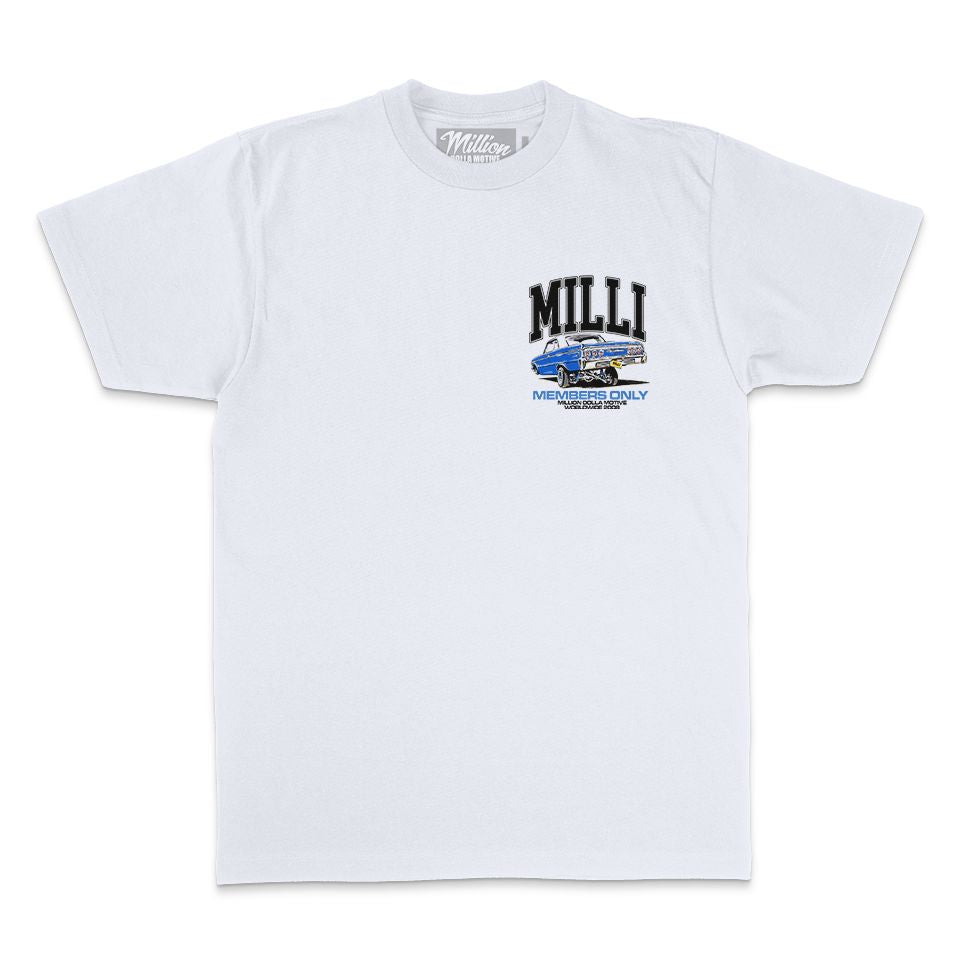 
                  
                    Milli Lowrider Members Only - White T-Shirt
                  
                