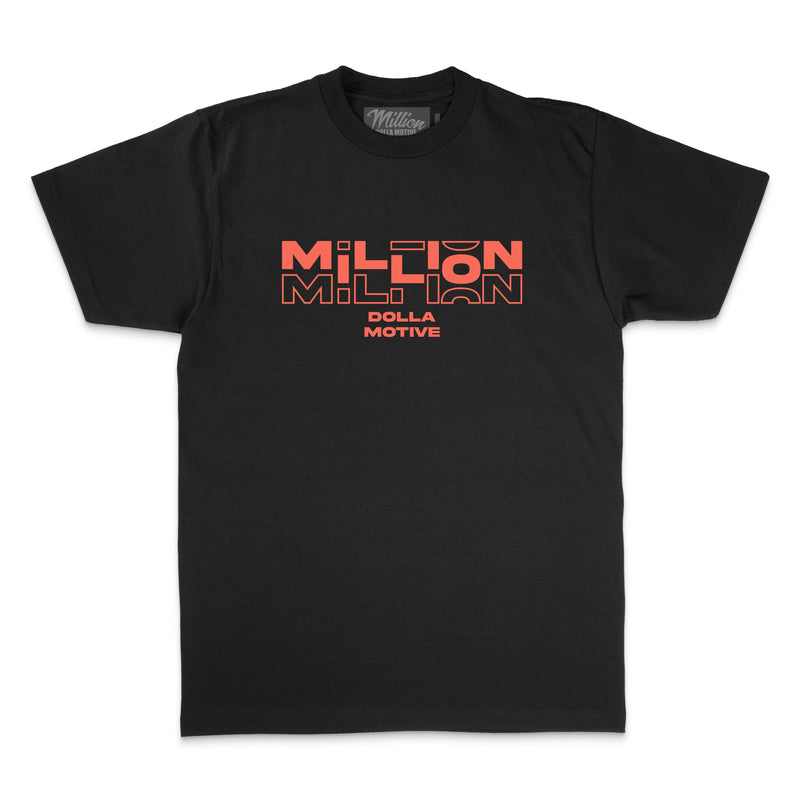 Million Dolla Dolla Dolla - Infrared on Black T-Shirt T-Shirt Million Dolla Motive 