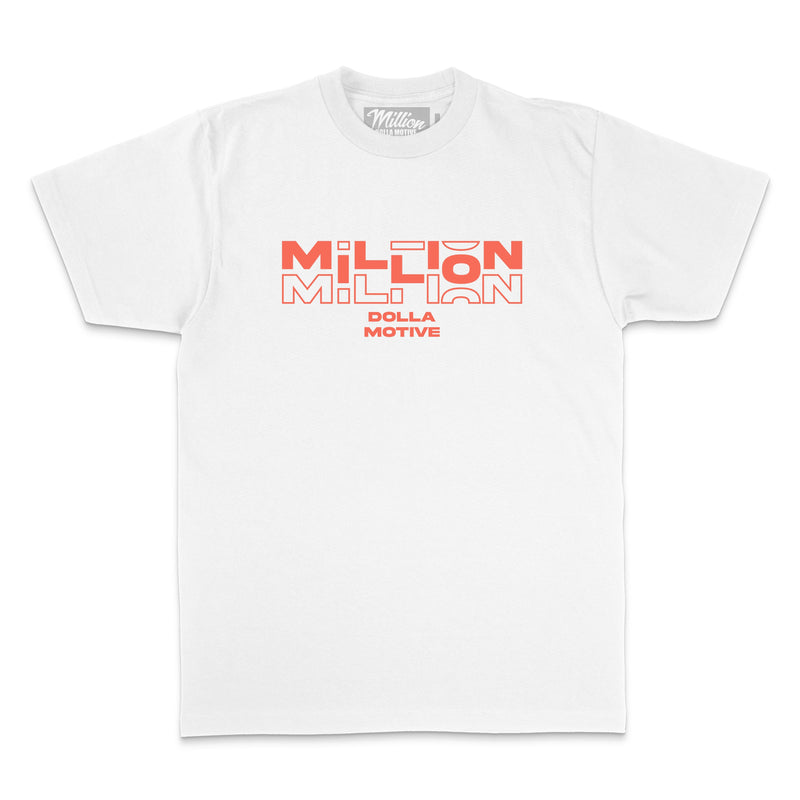 Million Dolla Dolla Dolla - Infrared on White T-Shirt T-Shirt Million Dolla Motive 
