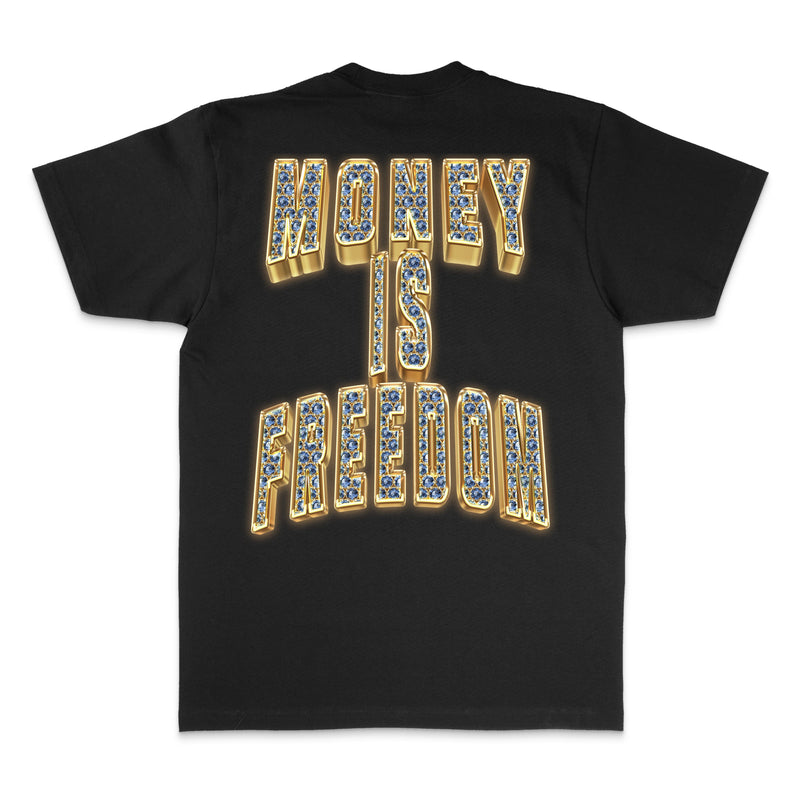 Money Is Freedom - Black T-Shirt T-Shirt Million Dolla Motive 