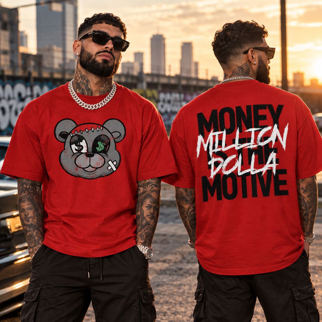 Money is the Motive - Red T-Shirt T-Shirt Million Dolla Motive 