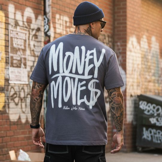 Money Moves - Dark Grey T-Shirt T-Shirt Million Dolla Motive 