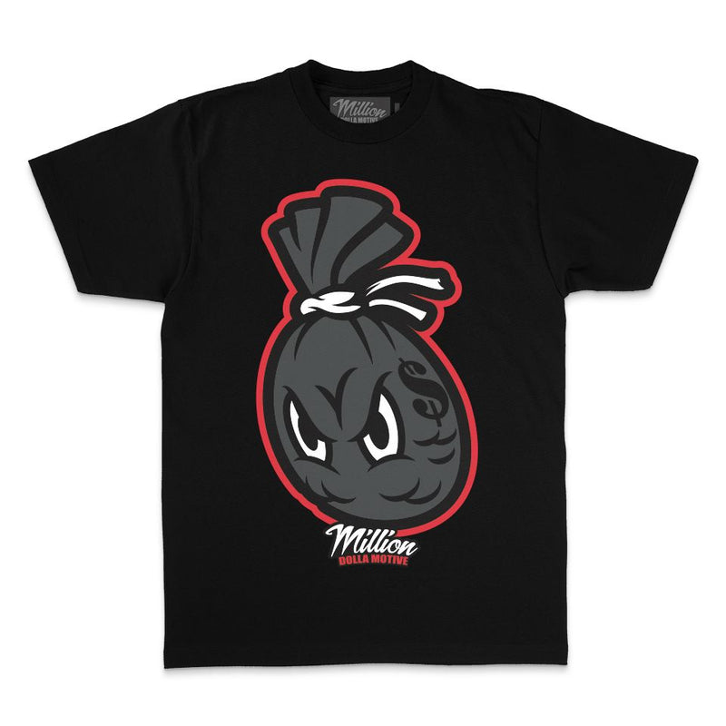 Money Bag - Grey/Infrared on Black T-Shirt