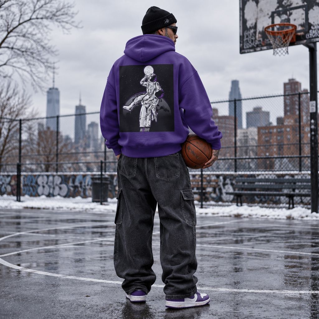 Moonman Dunk - Purple Hoodie Sweatshirt Outerwear Million Dolla Motive 