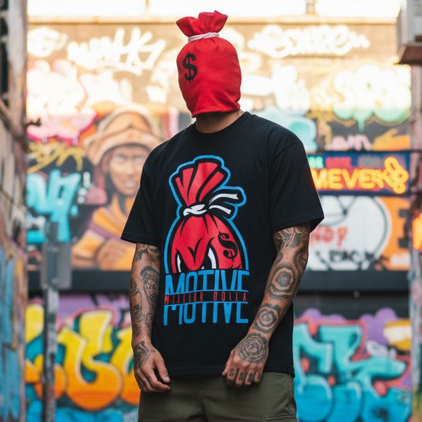 Motive in the Bag - Infrared on Black T-Shirt T-Shirt Million Dolla Motive 