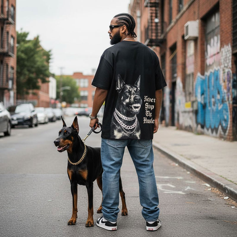 Never Stop The Hustle - Black T-Shirt T-Shirt Million Dolla Motive 