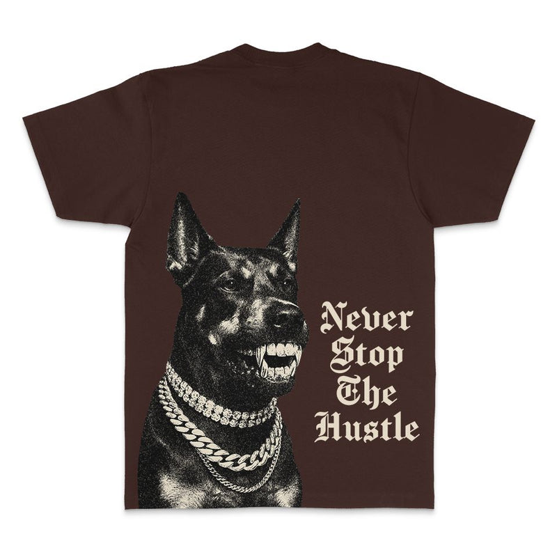 Never Stop The Hustle - Brown T-Shirt