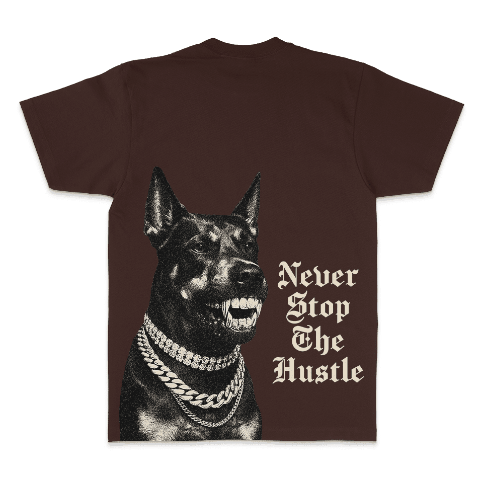 
                  
                    Never Stop The Hustle - Brown T-Shirt
                  
                