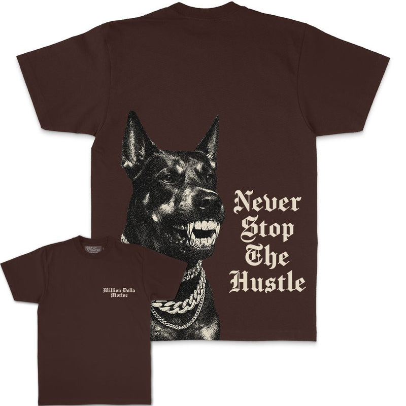 Never Stop The Hustle - Brown T-Shirt