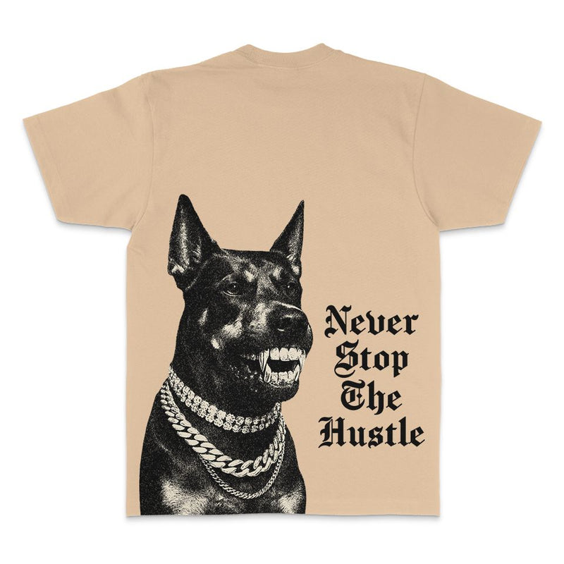 Never Stop The Hustle - Khaki T-Shirt