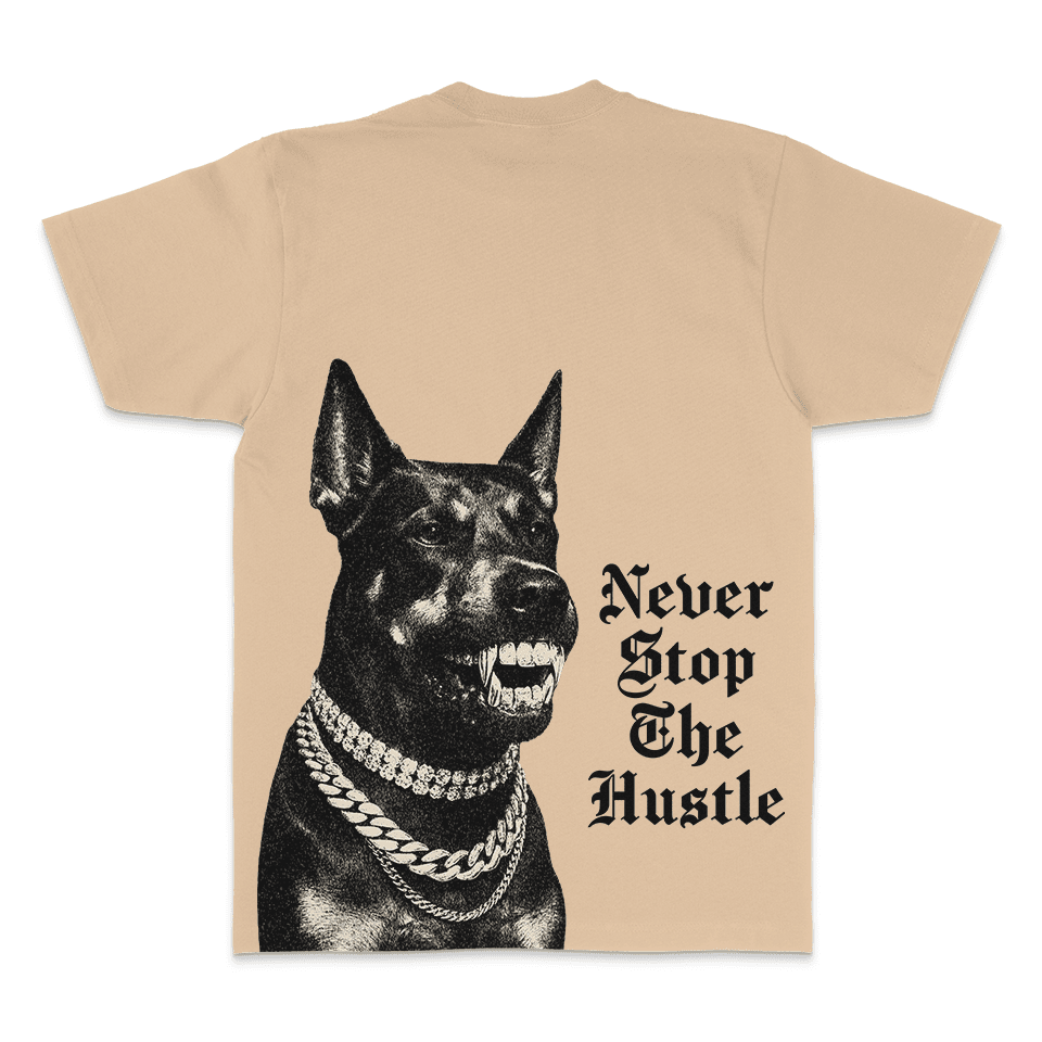 
                  
                    Never Stop The Hustle - Khaki T-Shirt
                  
                