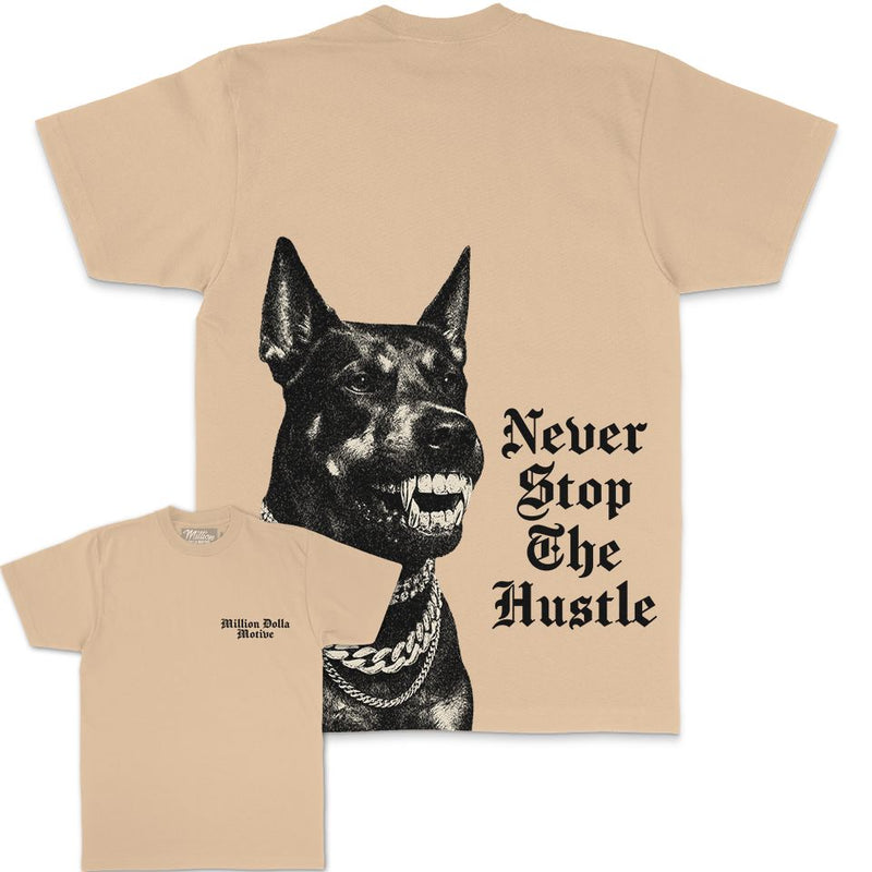 Never Stop The Hustle - Khaki T-Shirt