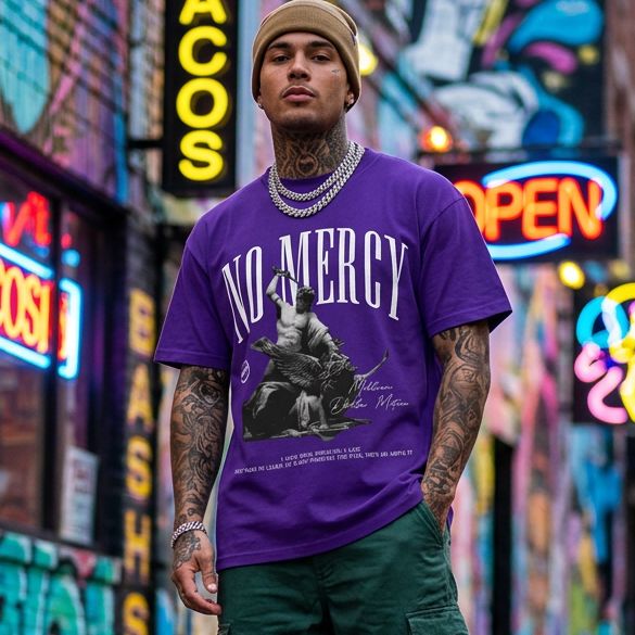 No Mercy - Purple T-Shirt T-Shirt Million Dolla Motive 
