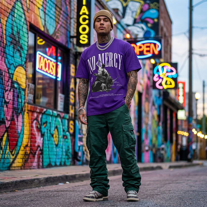 No Mercy - Purple T-Shirt T-Shirt Million Dolla Motive 